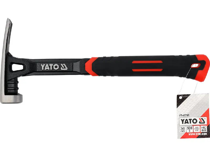 Молоток сталевий монолітний YATO з цвяходером, m= 500 г