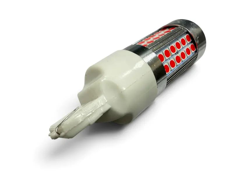 LED лампа 12-70V 7440-3030-72SMD Samsung super CANBUS безцокольна одноконтатна (аналог лампи W21W) Червоний