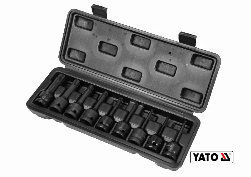Набір насадок викруткових  ударних YATO квадрат 1/2″ Т20-Т70 Cr-Mo 9шт