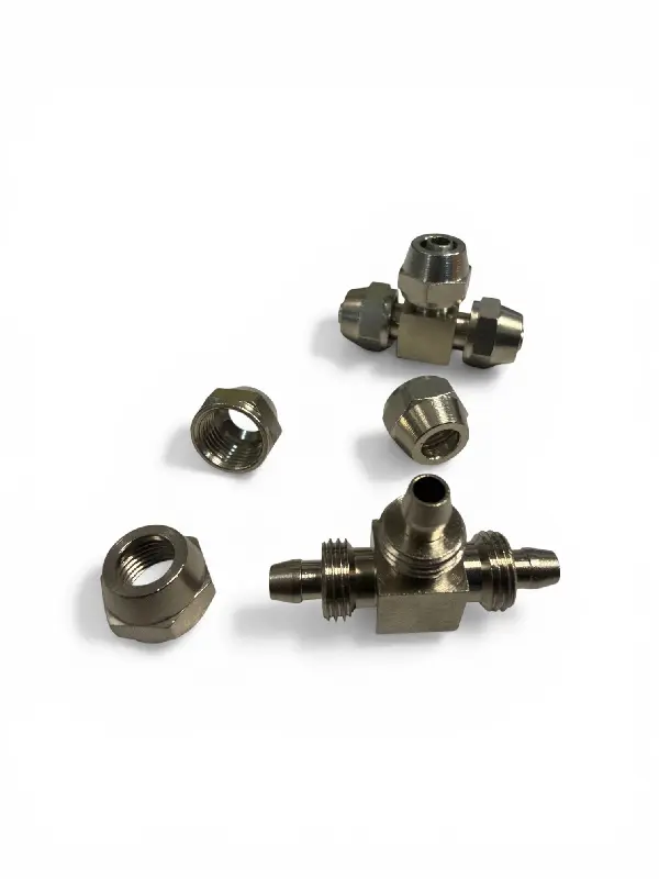 Зєднувач розбірний трійник 6х6х6 мм (метал/латунь) (RIDER)