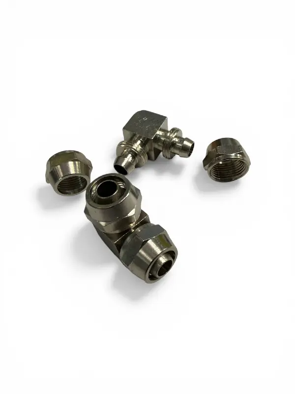 Зєднувач кутовий з накидною гайкою 10х10 (метал) (RIDER)