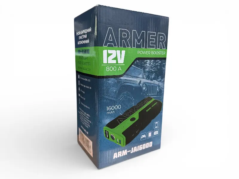 Пуско-зарядний пристрій автономний (power booster), 16000 mAh, 800A, 12V