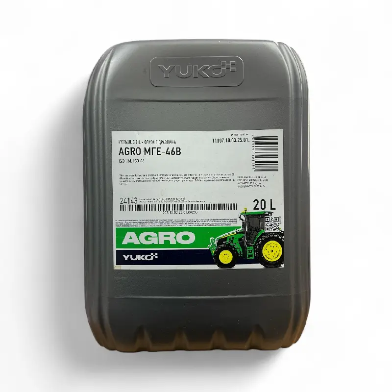 Олива гідравлічна YUKO МГЕ-46В (HM 46) 17.5кг каністра 20л