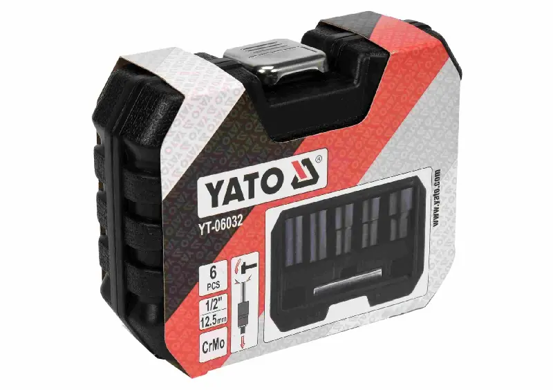 Набір екстракторів для видалення зломаних гвинтів YATO,1/4″.0-6,1-8,2-10,3-12,4-14мм, HSS 4241 ,5шт.