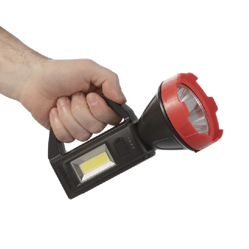 Ліхтар акумуляторний 1LED+1COB, power bank INTERTOOL