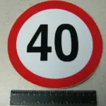 Табличка ліміт швидкості 40 км/год