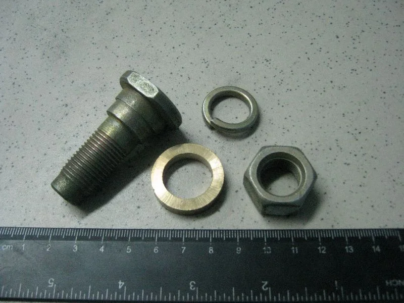 Палець опорний гальмівних колодок задній  L=55мм у зборі